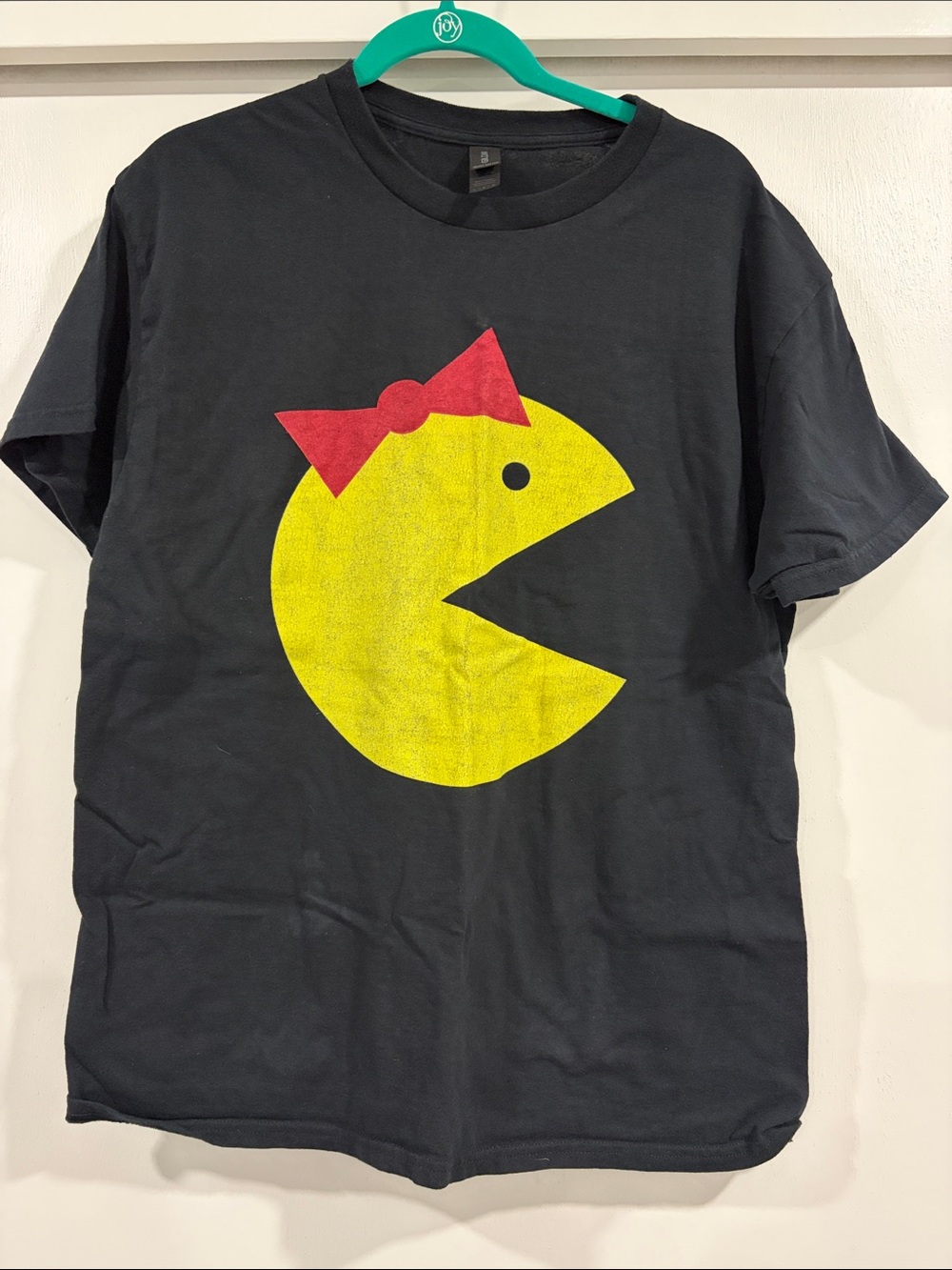 Gildan Black Kids Pac-Man Graphic Tee with Red Bow